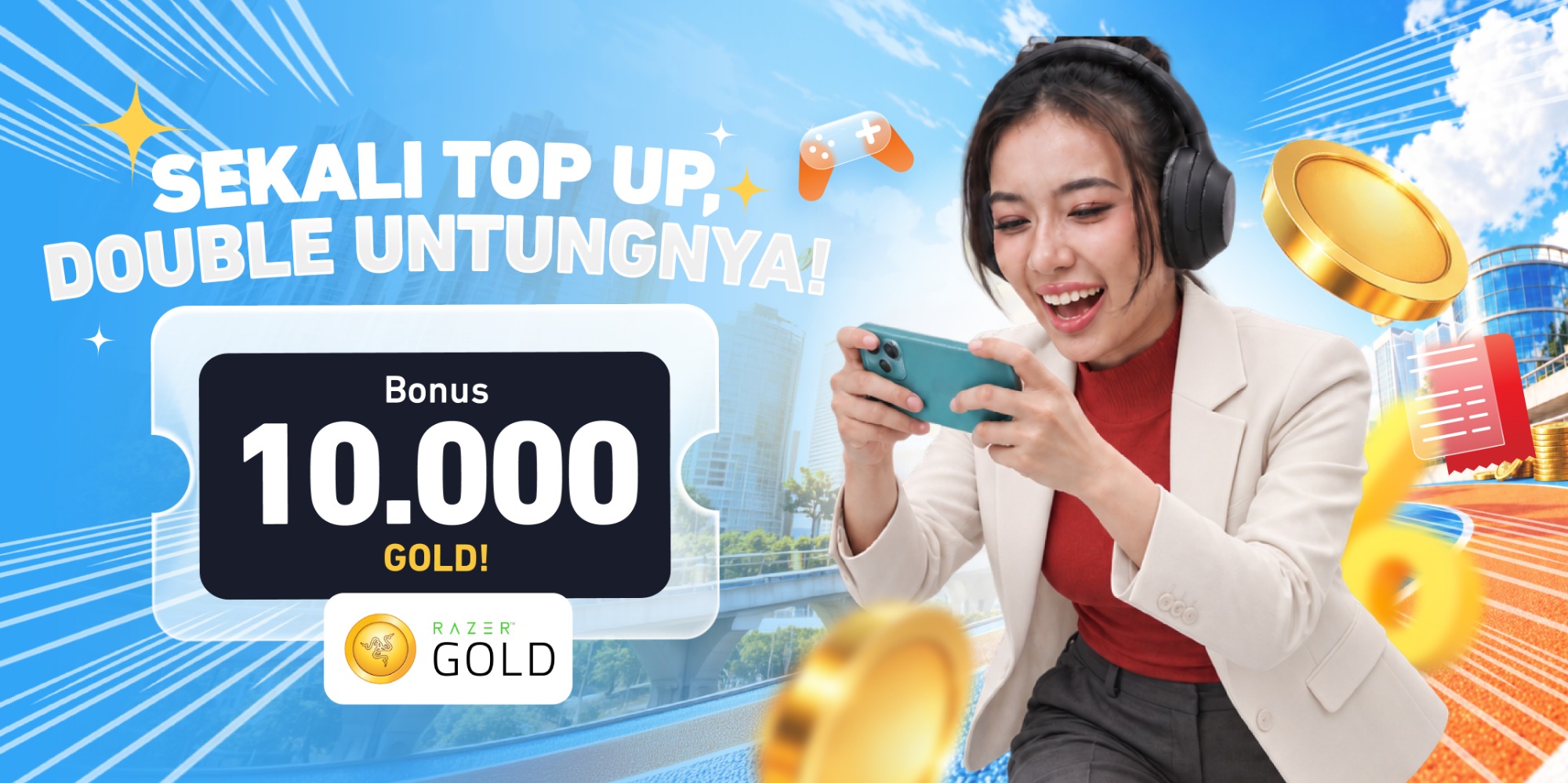 Double Untungnya, Bonus 10rb Gold di Razer Gold!